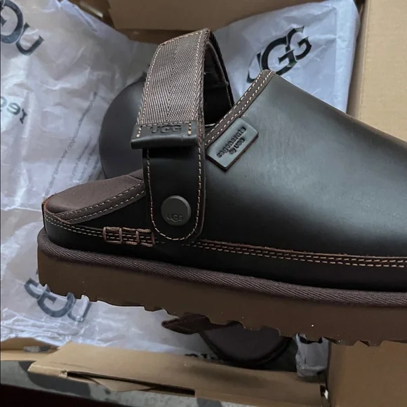 UGG® LEATHER GOLDENSTAR SLINGBACK CLOGS - Picture 6 of 9